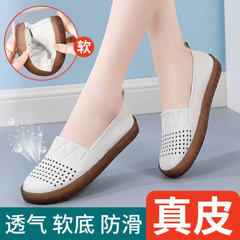 2025 Autumn Round Toe Lace-Up New Flat Non-Slip Rubber Sole Comfortable Breathable Casual Mom Shoes Versatile Women'S Shoes - Image 3